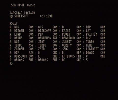 Экран CP/M у кампутары &laquo;Балтык&raquo;