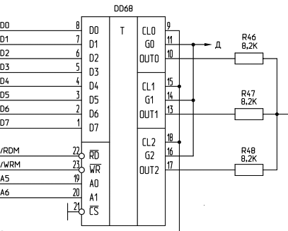 Включение микросхемы КР580ВИ53 в &laquo;Байте&raquo;
