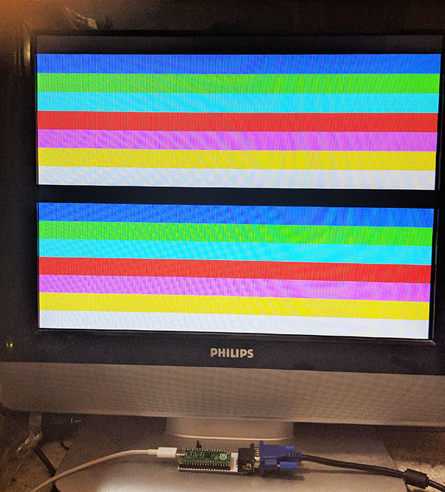 Цветные полосы при отсутствии входного сигнала