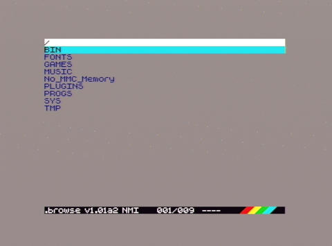 Файловое меню системы esxDOS
