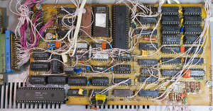 Плата компьютера крупным планом