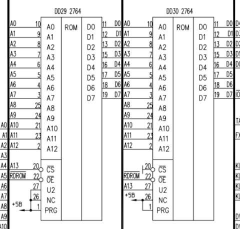Схема включения ПЗУ компьютера &laquo;Ленинград&raquo;
