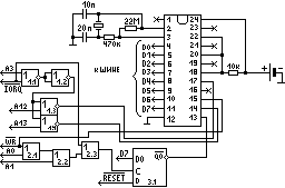 Подключение КР512ВИ1 к ZX-Spectrum по стандарту от Mr.Gluk. Картинка с сайта zxnd.narod.ru